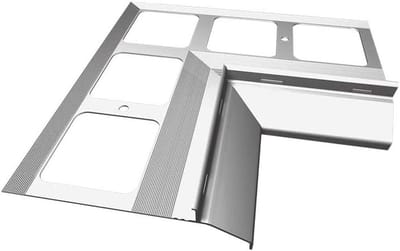 Renoplast® Aluminium inner angle 90° for gutter profile K20 grey | Finishing of terraces and balconies | cast floors | Water drainage systems corner profile | powder coated