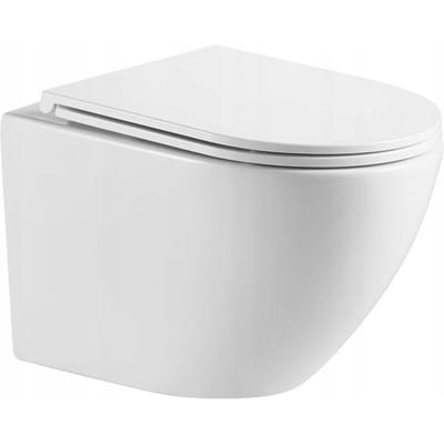 OMNIRES Ottawa - Hangend toilet met SoftClose wc zitting, Rimless, wit OTTAWAMWBP