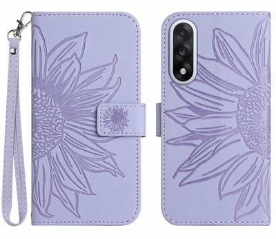 Coverup Hoesje - Geschikt voor OnePlus Nord 5 Hoesje - Coverup Zonnebloem Book Case met Koord - Lavendel