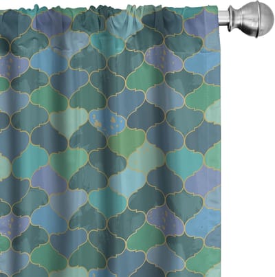 ABAKUHAUS – 2-Delig Gordijnset Mikrofaser Meerkleurig 75x175 cm – Halvdonkerend
