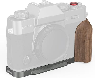 L-vormige Montageschijf met Houten Handgreep voor FUJIFILM X-T30 III, Snelle Bevestiging, Arca Compatibel, 1/4"-20 Draadgat, Ideaal voor Videografie en Fotografie