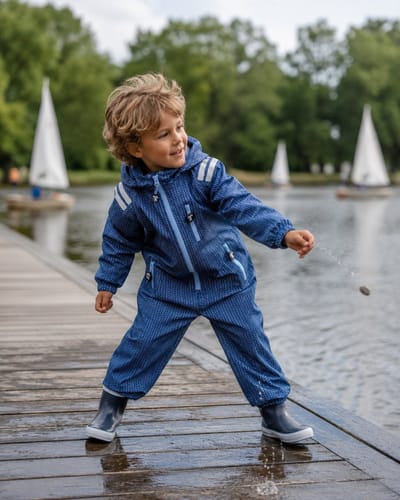 Ducksday Regenpak – Regenoverall – Waterdicht & Ademend – PFAS-vrij – Gerecycled Polyester – Maat 74/80 – Ranger