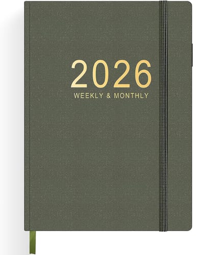Agenda 2026 - Agenda 2026 volwassenen - Agenda 2026 a5 - Jaarlijkse doelen en plannen - januari tot en met december - 15 x 21,5 cm - Wintervakantie - 2 pagina's per maand - Agenda en planuitleg - groente