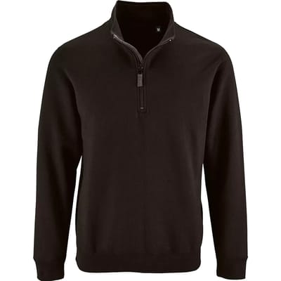 SOLS Heren Stan Contrast Zip Neck Sweatshirt (Zwart)