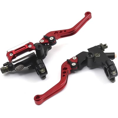 Levier de pompe d'embrayage de frein de moto universel, maître-cylindre hydraulique rouge
