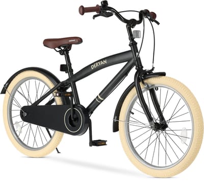 Deryan Coastline Kinderfiets 20 Inch - Met standaard - 6-8 Jaar - Zwart