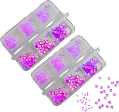 YUBBI Nagel Glitter - Nail Art Set - Nagelsteentjes - Bubble Mix - Losse Glitters - 2 Stuks - Nr. 05 Berry Bubs