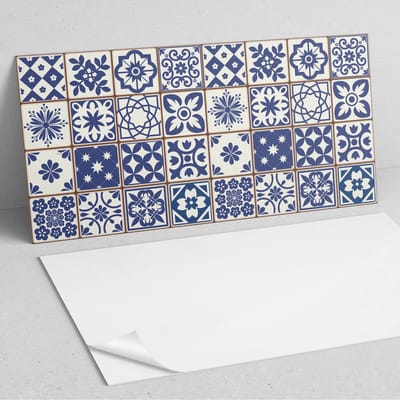 Coloray Wandpanelen Zelfklevend - Decoratieve tegelpatronen PVC Wandpaneel - 100 cm x 50 cm - Blauw Wandbekleding Zelfklevend - 1 stuk - Texturen Wandpanelen Zelfklevend - Keuken Wandpanelen - Wandpanelen Badkamer