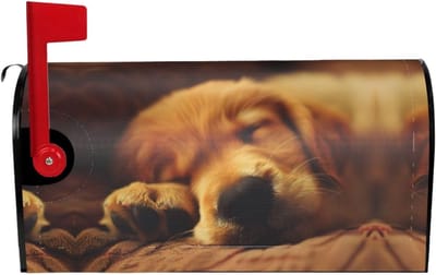 Brievenbushoezen - Magnetische Covers - Buiten Decoratie - Puppy Poot Print - Standaard Maten - Zwart
