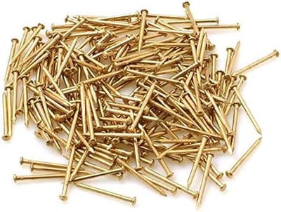 Kopspijkers Messing - Kleine Nagels - Klus Werk - Ronde Kop - 2x30 mm 100g - Messing