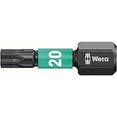 WERA Bit Impactor DC T20 5057624001, L 25 mm, 1/4 inch C6.3, met diamant bekleed, voor slagschroevendraaiers, 10 stuks