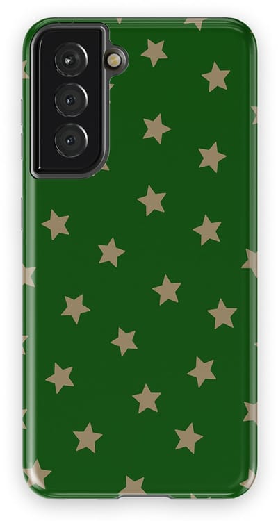 DripCase Hoesje Samsung Galaxy S21 | Sterren Design | Magnetisch Opladen | 2-in-1 Ontwerp | Stars Backcover Forest Gold