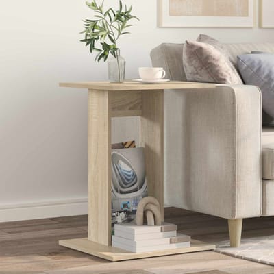 vidaXL - Bijzettafel - Sonoma - Eik - 45 - x - 40 - x - 62,5 - cm - Bewerkt - hout