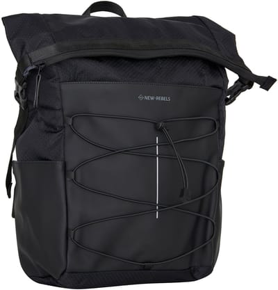 New Rebels Trondheim - Windsor Rolltop Rugzak 21L – Waterafstotende Laptoprugzak – Werktas & Weekendtas – 15.6 inch – Unisex – Nylon – Zwart