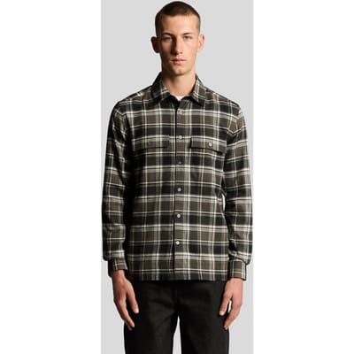 Lyle & Scott Brushed Cotton Check Shirt Jet Black/limestone Maat: M | Casual Overhemden Outlet | Heren | Zwart