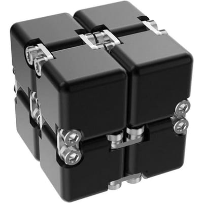 Cube Infini en Alliage d'Aluminium Jouet Fidget Soulagement du Stress Puzzle de Bureau Jeu de Relaxation Jouet Éducatif Portable pour Enfants Adultes