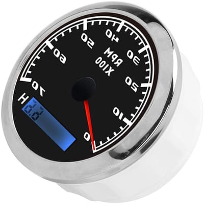 Universele Toerenteller - Tacho Meter Boot - Motorprestaties Monitoren - Stappenmotor met snelle respons - 85 mm diameter - Zwart