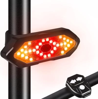 Draadloze Fietslamp voor en Achter met Knipperlicht en 180 Lumen, Oplaadbaar via USB - Waterdicht en 5 LED Modi voor Fietsen en Mountainbikes