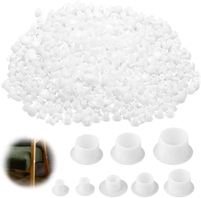Witte Schroefdeksels voor Gaten, 400 Stuks Plastic Stoppen voor Boorgaten en Schroefgaten, Ideaal voor Afwerking en Verbergen van Ongelijke Gaten (5/6/8/10/12/14/15/16 mm)