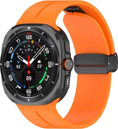 By Qubix - Compatible Samsung bandje - D-buckle sportband - Oranje - Geschikt voor Samsung Galaxy Watch Ultra / Ultra 2 - 47mm