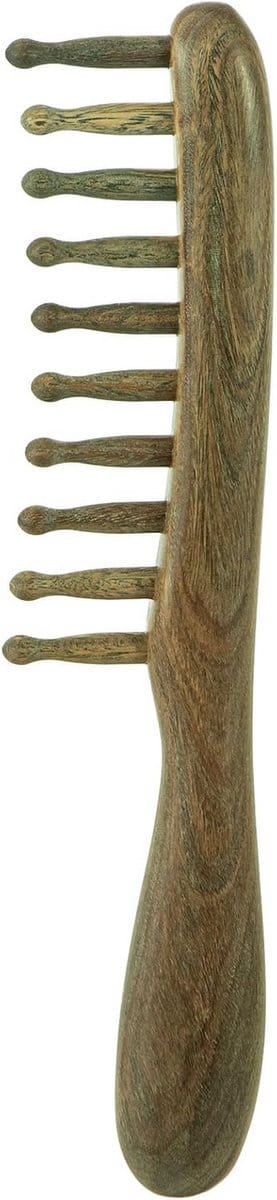 Houten Kam - Sandelhout Kam - Haar Ontwarren - Brede Tanden - 195 cm - Groen