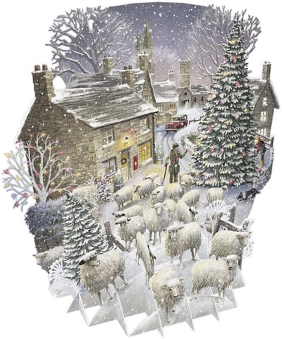 3D-Pop Up Wenskaart Winter Sheep - Laser gesneden kerstkaart