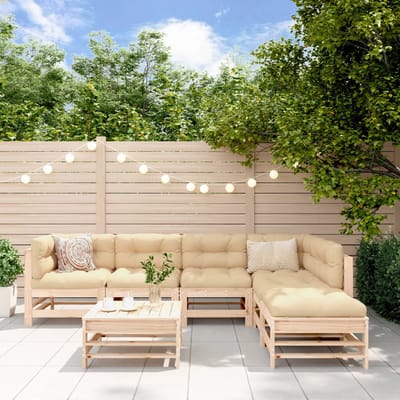 vidaXL - 7-delige - Loungeset - massief - grenenhout
