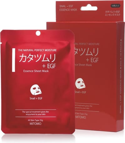 Snail & EGF - Japanse Gezichtsmaskers met Hyaluron - RH-Oligopeptide-1 - Butylene Glycol - Glycerine - Gezichtsverzorging vrouw - 10 stuks Voordeelverpakking