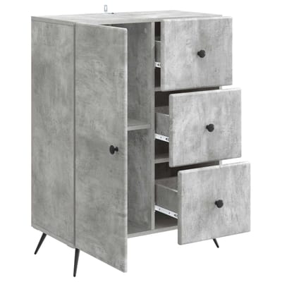 vidaXL - Dressoir - Betongrijs - 66 - x - 34,5 - x - 90 - cm - Bewerkt - hout