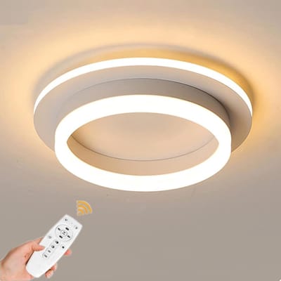 Moderne Acryl Plafond Verlichting - Met Afstandsbediening Dimbaar & APP - Wit - 35 cm - Plafoniere