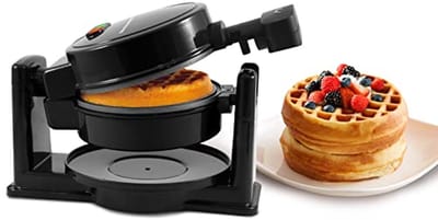 Wafelijzer Draaibaar - Belgische Wafels - Snack Maken - Antiaanbak Platen - 32 cm Dik - Zwart