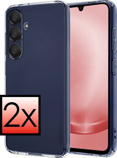 Hoesje - 2 Stuks - Geschikt voor Samsung Galaxy A25 - Sterk & Shockproof - Case Siliconen - Back Cover - Telefoon Hoes - Transparant