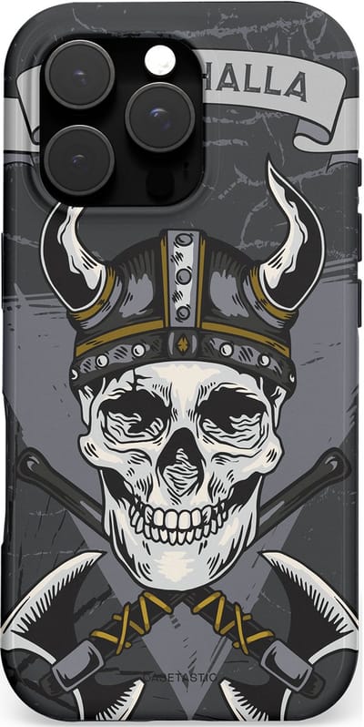 Casetastic hoesje geschikt voor Apple iPhone 16 Pro - MagSafe - Dubbellaagse bescherming - Valhalla - Fashion Case - Donkergrijs Grijs