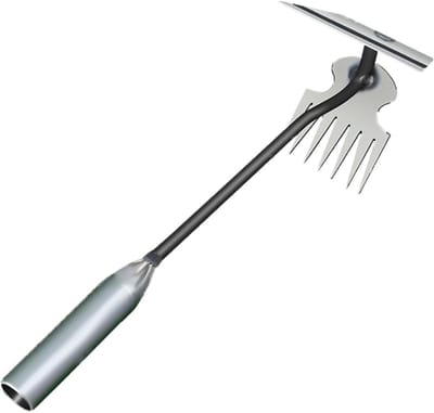 Onkruidverwijderaar Tuin - Onkruidsteker Hark - Gazon Onderhoud - Efficiënte Wortelverwijdering - 165 cm - Zilver