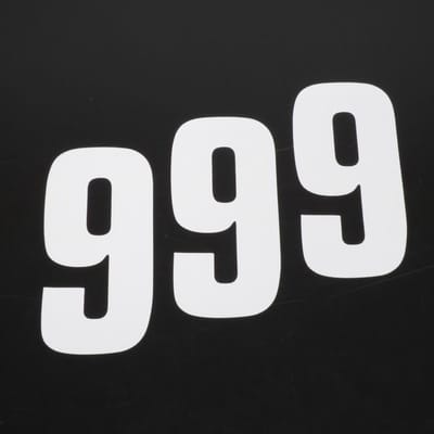stickers race nummer negen 9 wit 160x75mm voor motor cross