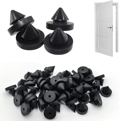 50 stuks rubberen deurdemper - Anti-botsingsgeluiddemper - Deurbuffer - Anti-botsing schokdemping - Metalen deur anti-botsing geluiddemper - Metalen Anti-Botsing Geluiddempers - Uitlaat deurdemper - Diameter 1/2 inch voor metalen frame - Zwart