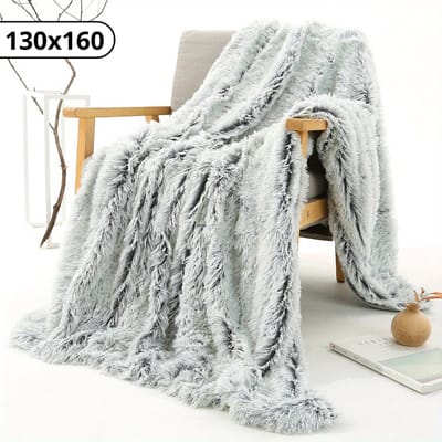Bovista Plaid - Dekentje - Pluche - Wollen - Fleece - Deken - Knuffeldeken - Bank Deken - Licht Grijs - 130x160cm