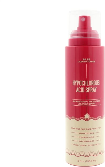 Base Laboratories - Hypochlorous Acid Spray | Kalmeer onrustige huid | Spray voor wondverzorging, eczeem, tattoo- en piercing-nazorg | Zoutoplossing met Hypochloorzuur