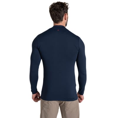 Craghoppers Heren Mock Neck Langsleeve Golftop (Blauw Marine)
