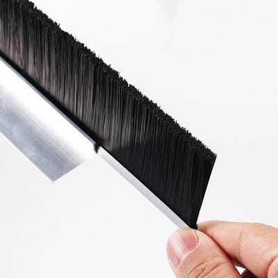 Deurbodem Borstel - Tochtstopper - Tocht Buiten Houden - H-vorm Aluminium - 120 cm - Zilver