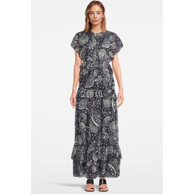 PINKO Kiss Me Dress Navy/cream Size: 40 | Maxi Dresses Outlet | Dames | Blauw
