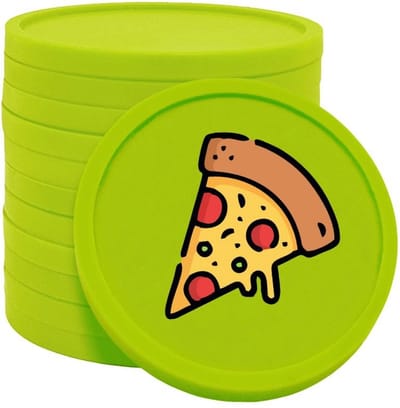 CombiCraft pizza consumptiemunten lime groen - Ø29mm enkelzijdig bedrukt - 100 stuks