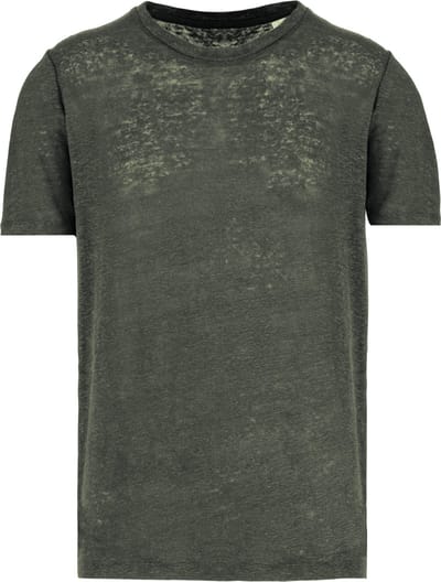 Spasso Linnen heren-t-shirt ronde hals kraag SP320 - Organic khaki - S