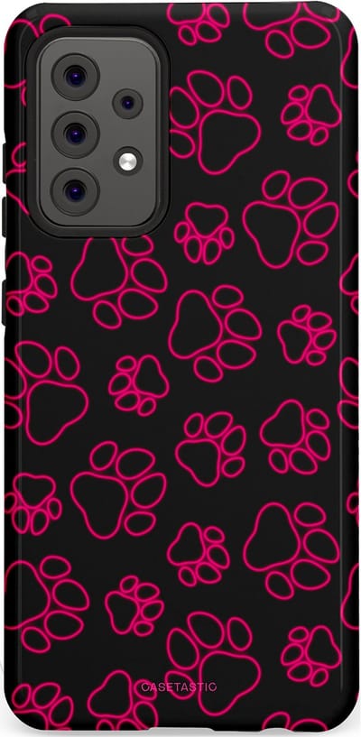 Casetastic Hoesje Geschikt voor Samsung A52 (4G/5G/s) - Stijlvolle Beschermende Duo-layer Case - Neon pootjes