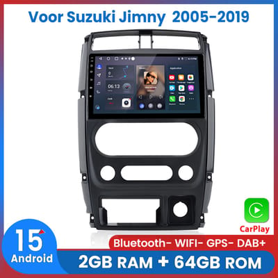 Awesafe Geschikt Voor Suzuki Jimny 2005 t/m 2019 Autoradio - Met navigatie GPS - 2GB+64GB - Bluetooth WIFI - Apple Carplay & Android auto - Radio scherm - 2005 2006 2007 2008 2009 2010 2011 2012 2013 2014 2015 2016 2017 2018 2019