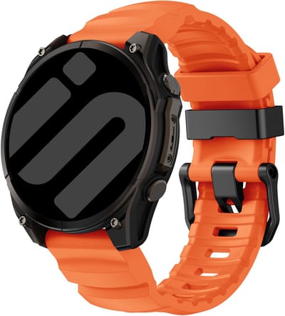 Strap-it Siliconen 'Trail' bandje geschikt voor Garmin Fenix 9 (Pro) 47mm - Fenix 8 (Pro-E-47mm) - Fenix 7 (Solar-Pro) - 6 (Solar-Pro) - Fenix 5 (Plus) / Forerunner 970 - 965 - 955 - 945 - 935 - 745 / Quatix 8 - 7 - 6 - 5 - Orange