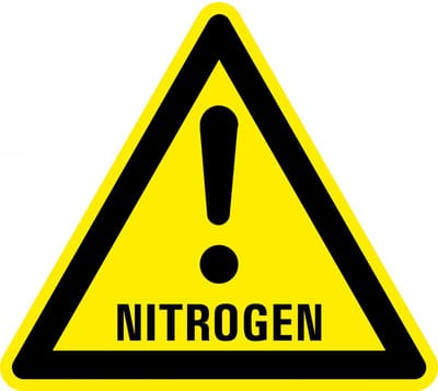 Waarschuwingssticker nitrogen 50 mm - 10 stuks per kaart