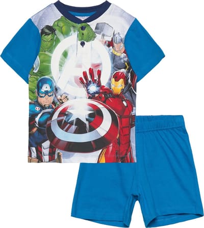Marvel Avengers - Shortama - Blauw - Maat 98 - Katoen - Jongenspyjama