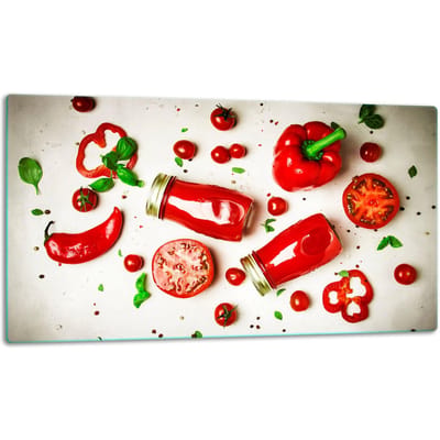 TMK ArtDeko - Glazen Snijplank Paprika - 52x30cm - Veilige Randen - Antislip