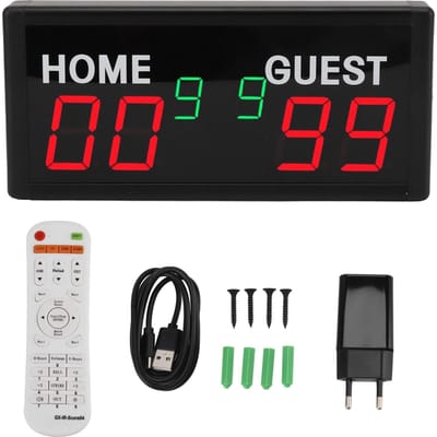 Tableau de score portable de basket-ball et de football 1,8 pouces avec télécommande pour jeux de balle en salle 100?240 V